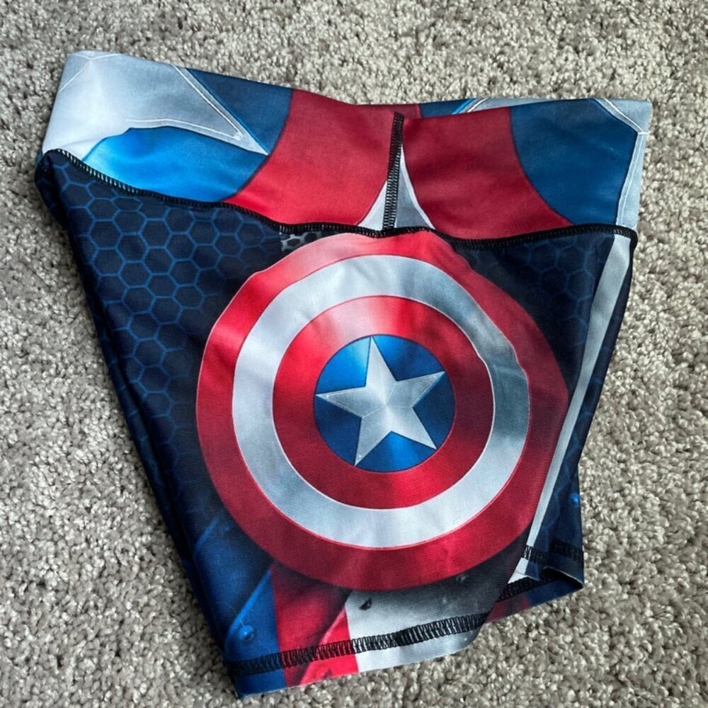 BOOTY LEGGINGS CAPTAIN AMERICA SZ S MADE IN COLOMBIA BUTT LIFT TUMMY CONTROL - Picture 7 of 9